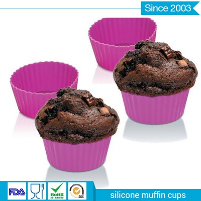 Round Silicone Muffin Cups/Cup Cake Baking Molds