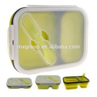 Save Space Silicone Bento Lunch Box Collapsible, Airtight Silicone Food Storage Containers, Dishwasher & Microwave Safe