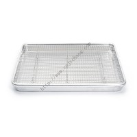 Non stick bakeware set bakery tools- aluminum sheet pan with stainless steel cooling rack